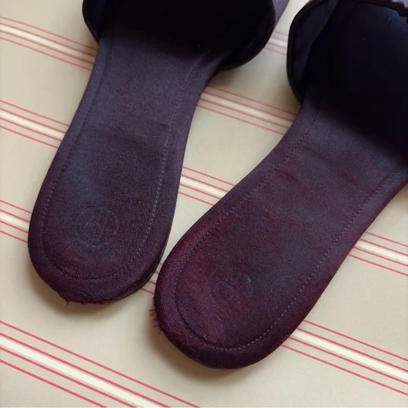 🥀 The Row Oxblood Satin "Ellen" Slide Sandals Sz EU 37.5 / US 7 🥀 - Picture 7 of 12